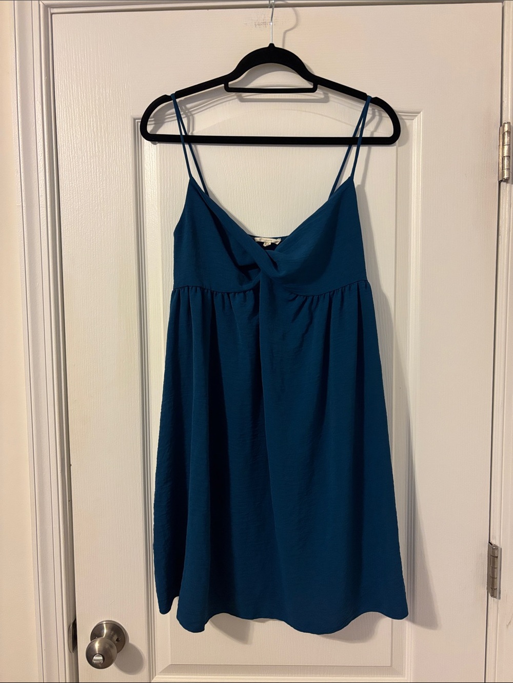 See You Monday Teal Mini Dress with Spaghetti Straps